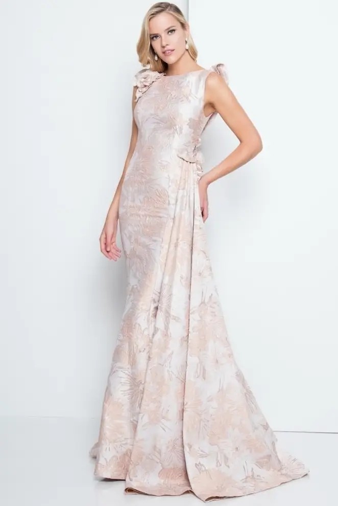 Model wearing an evening gown
