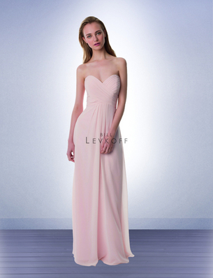 Bill levkoff strapless chiffon bridesmaid best sale dress