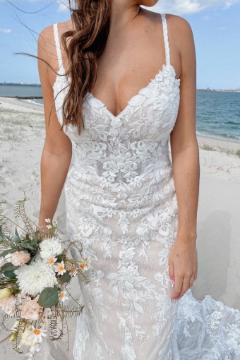 Stella York #7370CR #0 default (IV-IVR) Ivory Lace and Tulle over Ivory Gown thumbnail