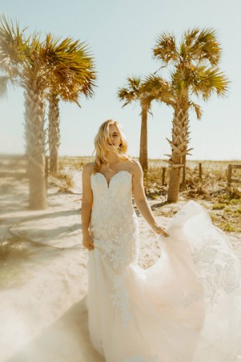 Stella York #7397 #0 default (IVAL-PL) IVR Lace Tulle & Reg Organza ov ALM Gown w Porcelain Plunge thumbnail