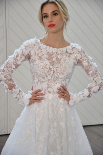 Martina Liana #LE1141 #0 default (IV-IVR) Ivory Lace and Tulle over Ivory Gown thumbnail