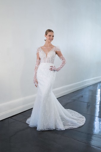Martina Liana #1526 #3 Ivory over Mocha (gown with Natural Illusion) thumbnail
