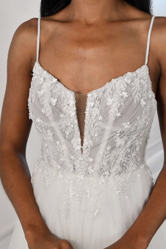 Martina Liana #1511 #4 (IV-PL) Ivory Gown w Porcelain Tulle Plunge thumbnail