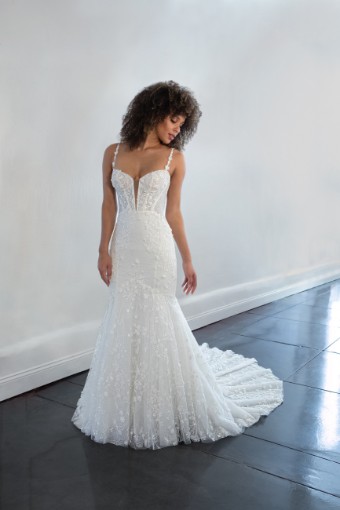 Martina Liana #1456IQ #0 default (IVIV-PL) Ivory Lace and Tulle over Ivory Gown w Porcelain Tulle Plunge thumbnail