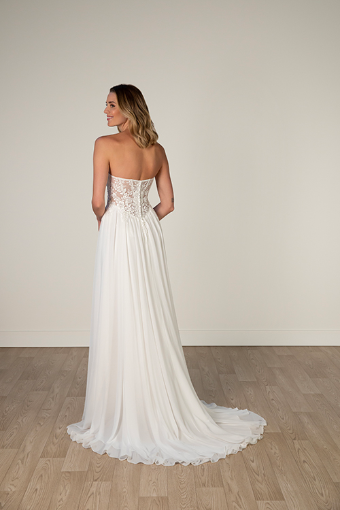 Stella York #8027 #1 (IVIV-PL) IVORY GOWN W IVORY TULLE LINED BODICE & PLN TULLE PLUNGE thumbnail