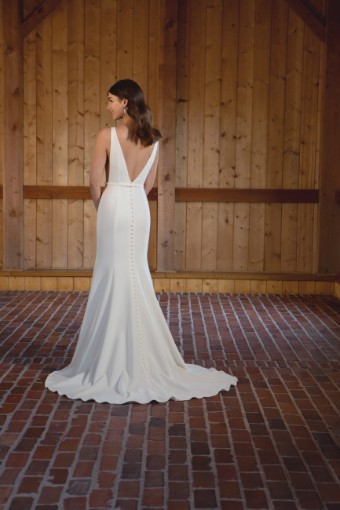 Essense of Australia #D3576 #1 default (IV-PL) Ivory Gown w Porcelain Tulle Side Plunge thumbnail