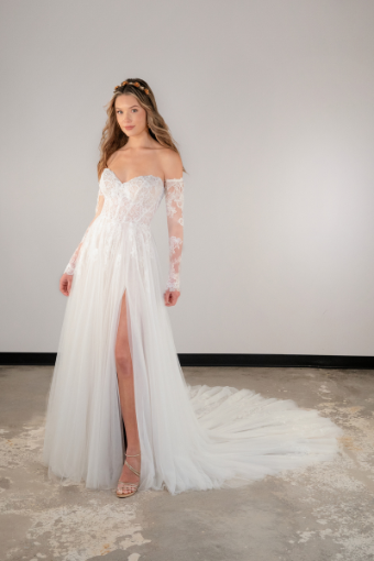 Essense of Australia #D4097 #0 default (IV-RM) IVORY LACE AND FRENCH TULLE OVER RUM GOWN thumbnail