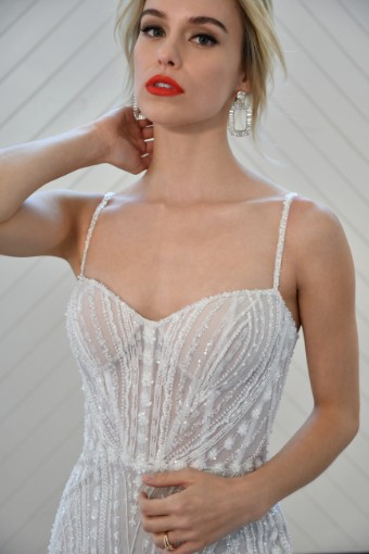 Martina Liana #LE1185 #2 default (IV-RUM) Ivory Lace and Tulle over Rum Gown thumbnail