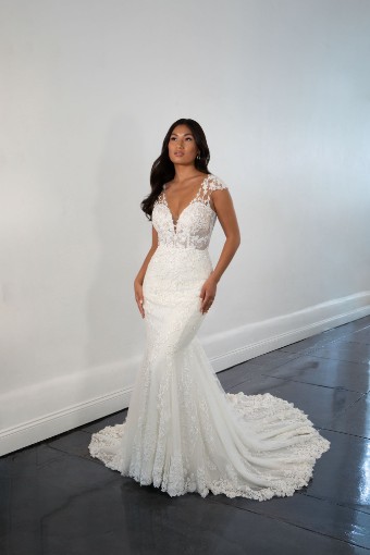 Martina Liana #1463 #2 (IVIV-PL) Ivory Lace & Tulle over Ivory Gown w Porcelain Tulle Illusion thumbnail