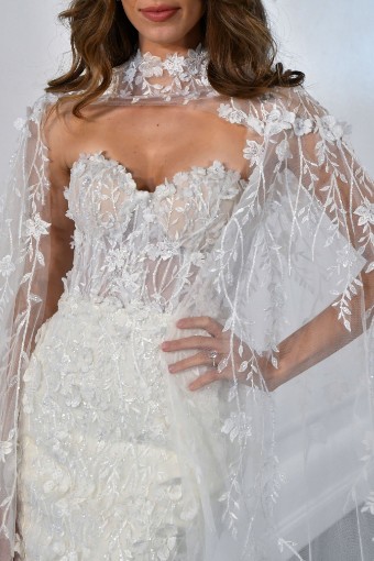 Martina Liana #1458 #2 (IV-IVR) Ivory Lace and Tulle over Ivory Gown thumbnail