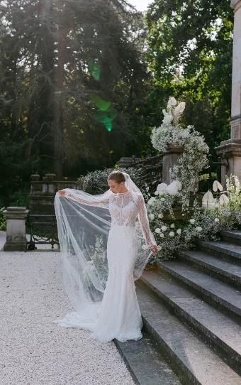 Martina Liana #LE1296 #3 default (IV-IVR) Ivory Lace and Tulle over Ivory Gown thumbnail