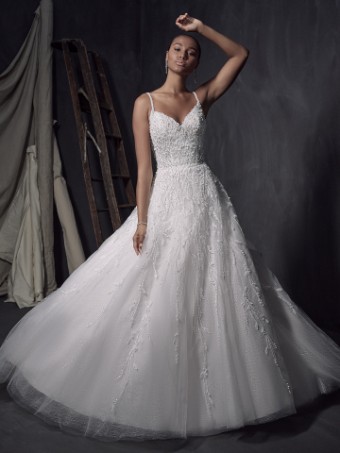 Maggie Sottero #MARVINE (22SS905A01 - texture tulle 1) #0 default All Ivory (gown with Ivory Illusion) thumbnail