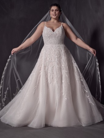 Maggie Sottero #MARVINE (22SS905A01 - texture tulle 1) #4 default All Ivory (gown with Ivory Illusion) thumbnail