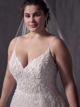 Maggie Sottero #MARVINE (22SS905A01 - texture tulle 1) #3 All Ivory (gown with Ivory Illusion) thumbnail
