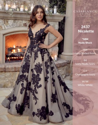 Casablanca Bridal #2437 - Nicolette #4 Ivory/Sorbet/Ivory thumbnail