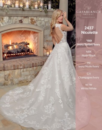 Casablanca Bridal #2437 - Nicolette #3 Ivory/Sorbet/Ivory thumbnail