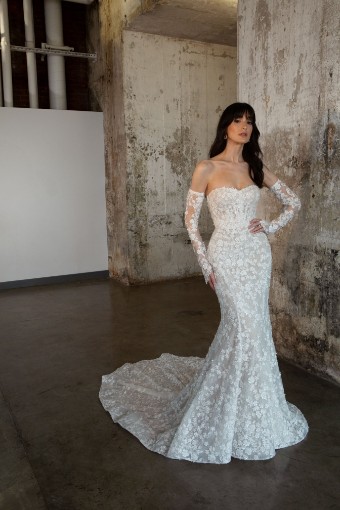 Martina Liana #LE1240 #0 default (IV-LT) IVORY LACE AND TULLE OVER LATTE GOWN thumbnail