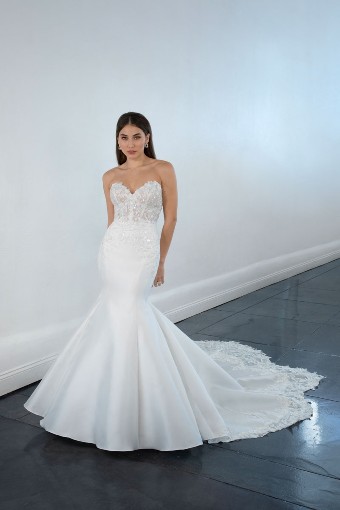 Martina Liana #1679 #2 default (SK-IV) IVORY LACE ON SILK IVORY SILK ZIBELINE GOWN thumbnail