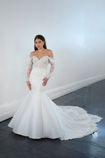Martina Liana #1679 #0 default (SK-IV) IVORY LACE ON SILK IVORY SILK ZIBELINE GOWN thumbnail