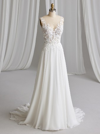 Sottero and Midgley #MAEVE (23RS705A01 - Unlined Bodice) #3 Ivory (gown with Natural Illusion) thumbnail