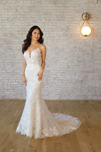 Stella York #7469IQBL #0 default (IVIV-PL) Ivory Lace & Tulle ov Ivory Gown w Porcelain Tulle Plunge thumbnail