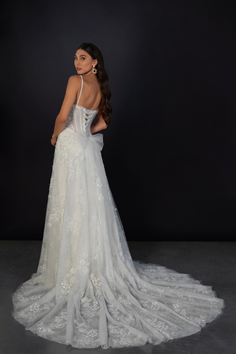 Martina Liana #ML1936 - Tie Up #1 (IV-RM) IVORY LACE AND TULLE OVER RUM GOWN thumbnail
