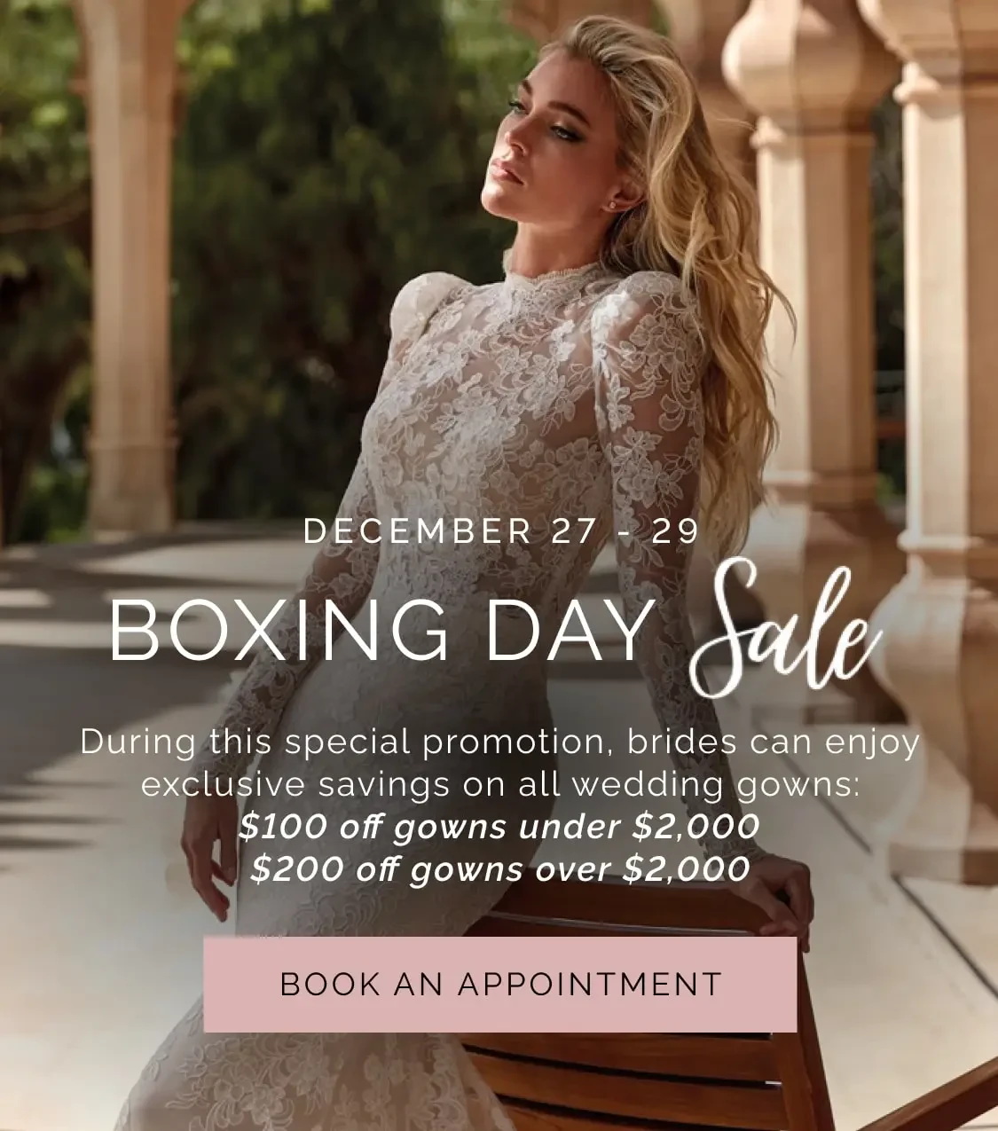 boxing day bridal sale banner